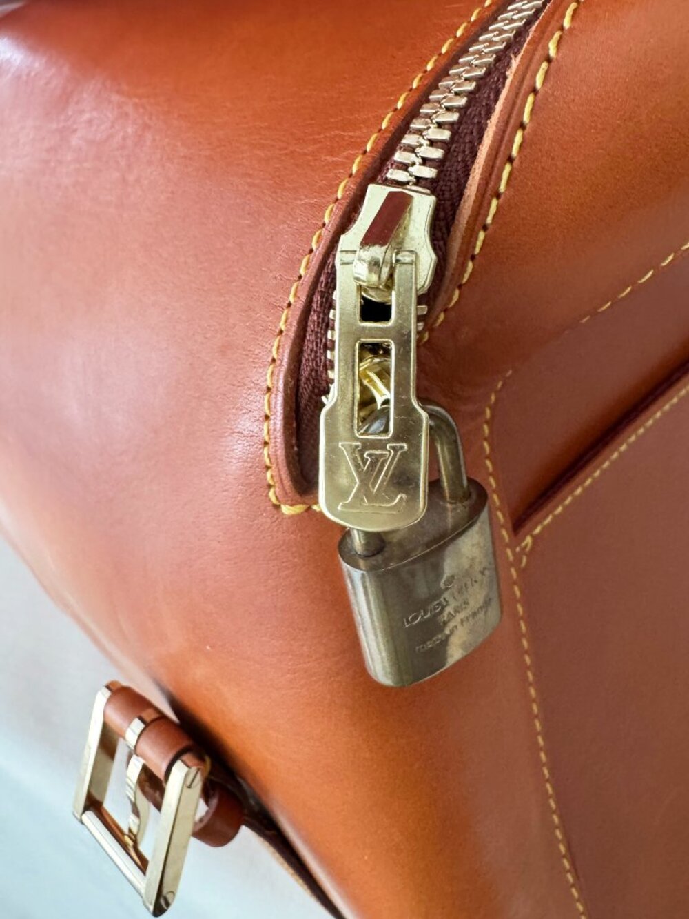 Louis Vuitton "Nubie" Weekender Bag in Natural Leather - Picture 6 of 16